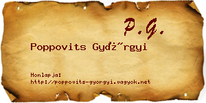Poppovits Györgyi névjegykártya